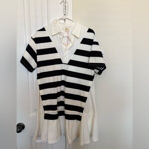 Entro Monochrome Striped Dress